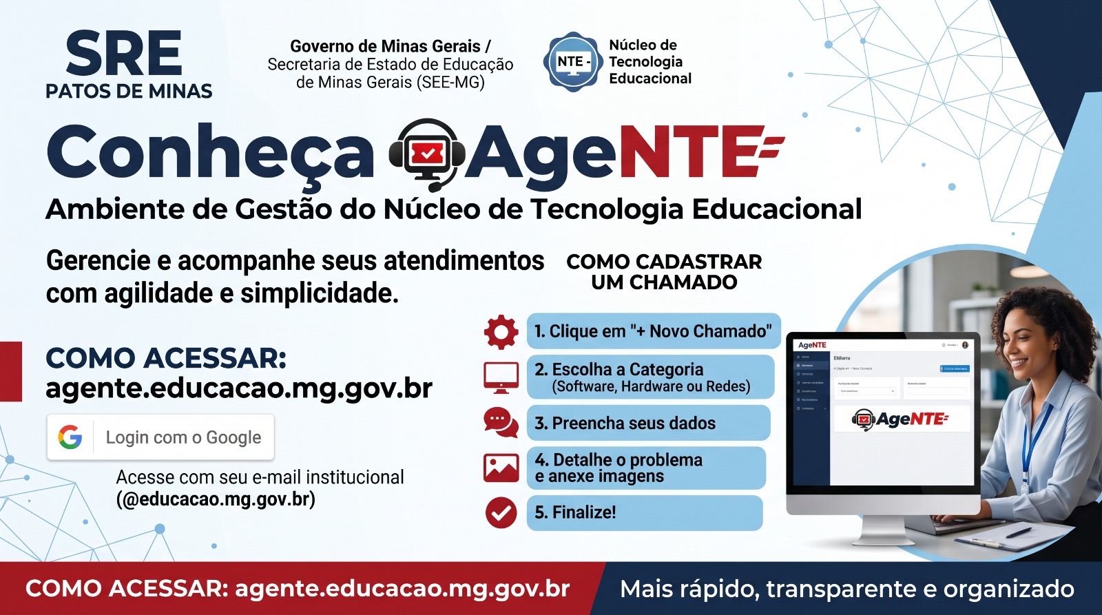 Abertura de  Suporte Técnico do NTE pelo sistema AgeNTE
